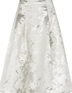 2461 Metallic Woven jacquard, Voluminous Midi Skirt
