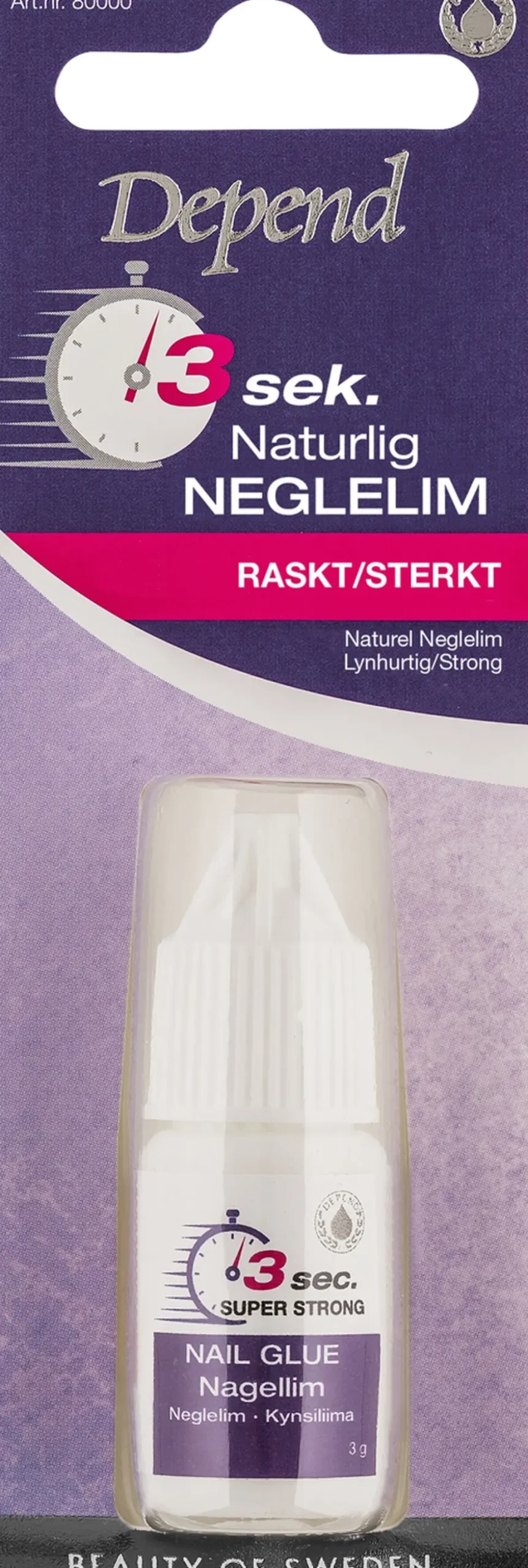 3 Sek. Naturellt Nagellim NO/DK