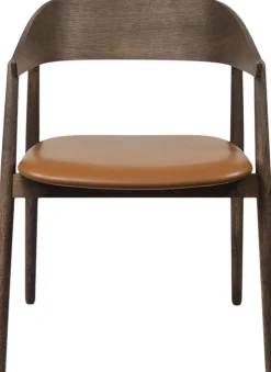 AC2 armchair, Smoked oak, Leather Cognac