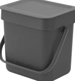 Affaldsspand m/låg sort. kon. 3 ltr