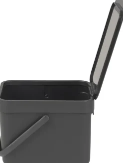 Affaldsspand m/låg sort.kon. 6 ltr