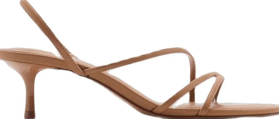 Animal print strap heel sandal