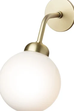 Apiales Wall Hard-wired, brushed brass / opal