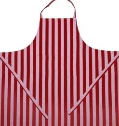 Apron 105x100 cm Birk - Stripe dark red
