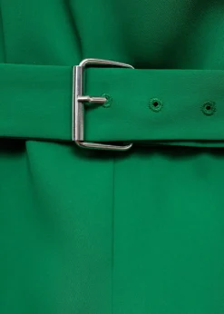 Asymmetrical long jumpsuit with bel