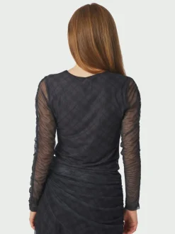 Bea Check Mesh Blouse