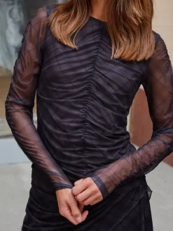 Bea Check Mesh Blouse