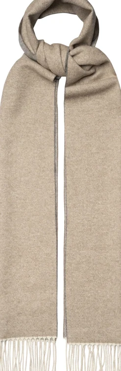 Beige Solid Cashmere Scarf