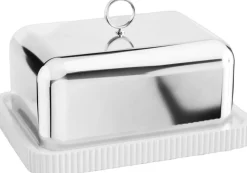 BERNADOTTE BUTTER DISH, PORC & SS