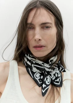 Bicolour printed scarf