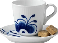 Blå Mega Riflet 9 cl. espressokop