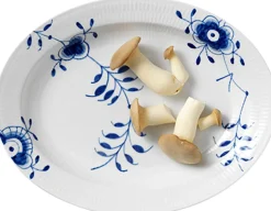 Blå Mega Riflet 36,5 cm. fad