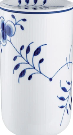 Blå Mega Riflet 20 cm. opbevaringskrukke