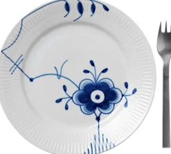 Blå Mega Riflet 19 cm. tallerken