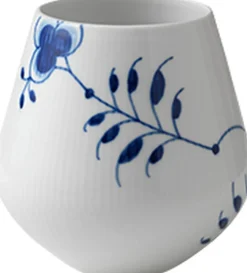 Blå Mega Riflet 15 cm. vase - mellem