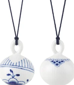 Blå Mega Riflet og Prinsesse julekugle sæt, 9,5 cm. , 2 stk.