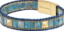 Blue Apatite Stud Bracelet