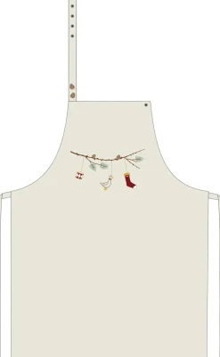 Børneforklæde m/broderi 45x60cm canvas/bomuld