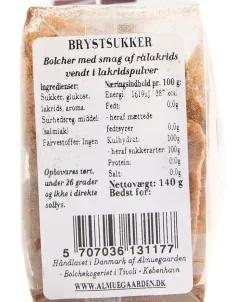 Brystsukker bolcher med smag af ren sød lakrids