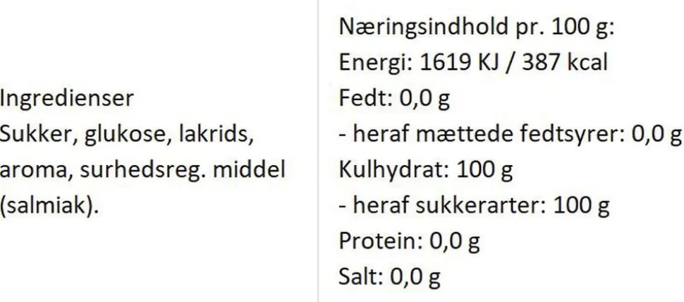 Brystsukker bolcher med smag af ren sød lakrids