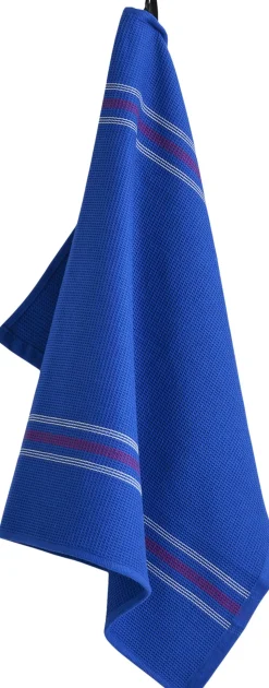 Canteen Tea Towel-Blue and fuchsia