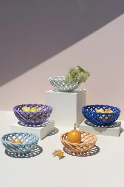 CERAMIC BASKET SICILIA SMALL LIGHT BLUE