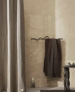 Chambray Shower Curtain - Sand/Black