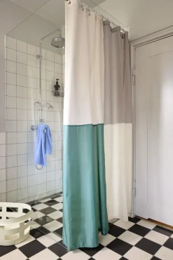 Check Shower Curtain-Green