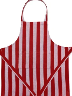 Children Apron 52x64 cm Birk - Stripe dark red