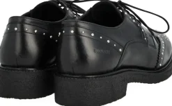 Chunky snøresko i læder med dekorat