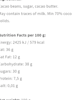 Chuno Double Turned 70 %, 100 g