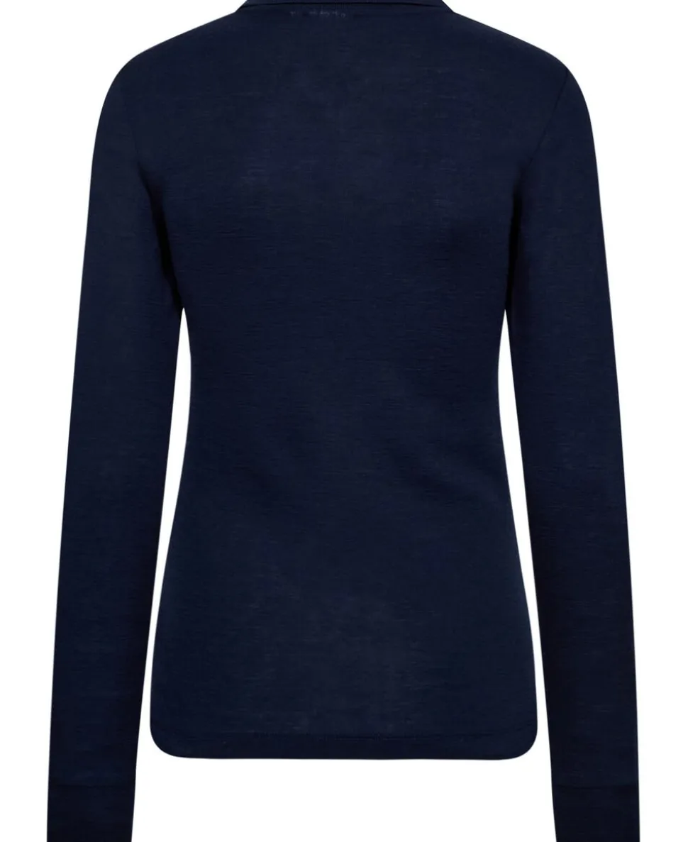 Cilla 12 Langærmede polo strik - 100% Merino uld RWS