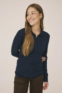 Cilla 12 Langærmede polo strik - 100% Merino uld RWS