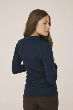 Cilla 12 Langærmede polo strik - 100% Merino uld RWS