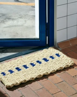 Coco Door Mat-Dot-White and blue