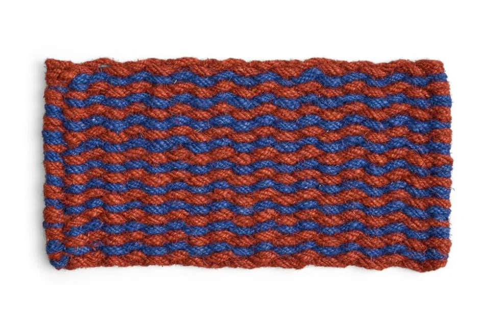 Coco Door Mat-Stripe Wave-Brown and navy