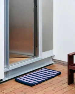 Coco Door Mat-Stripe Wide-Lavender and navy