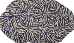 Coco Door Mat-Swirl-Blue and off-white