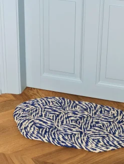 Coco Door Mat-Swirl-Blue and off-white