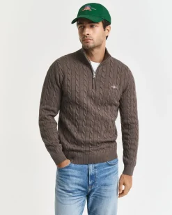 COTTON CABLE HALF ZIP