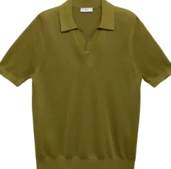 Cotton polo shirt with microstructu