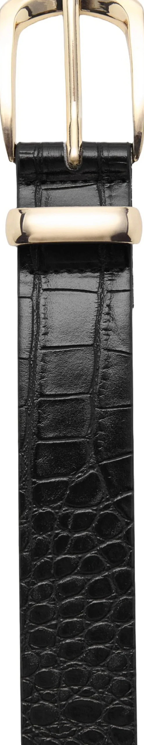 Croco faux-leather belt