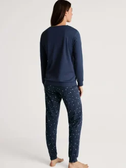 DAMEN Pyjama mit Bündchen