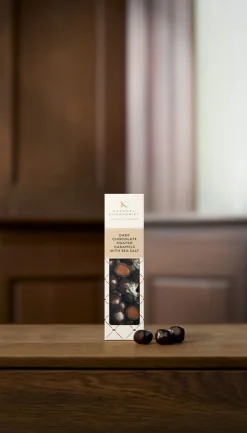 Dark Chocolate coated caramels with sea salt Elegance