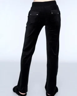 Del Ray Classic Velour Pant Pocket Design