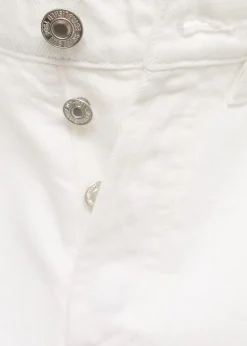 Denim shorts with frayed hem