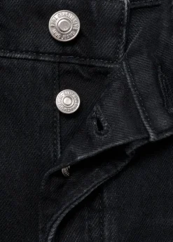 Denim shorts with frayed hem