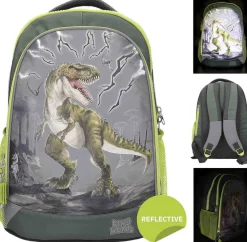 Dino World Skolerygsæk Reflector