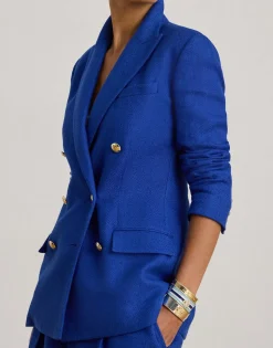 Double-Breasted Linen-Cotton Blazer