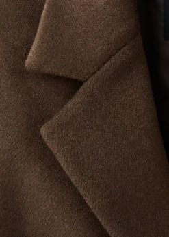 Double-breasted wool blend coat